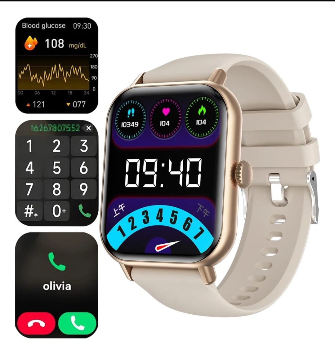 Reloj inteligente Medidor De Glucosa en Sangre Dorado