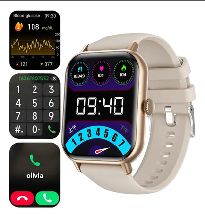 Reloj inteligente Medidor De Glucosa en Sangre Dorado